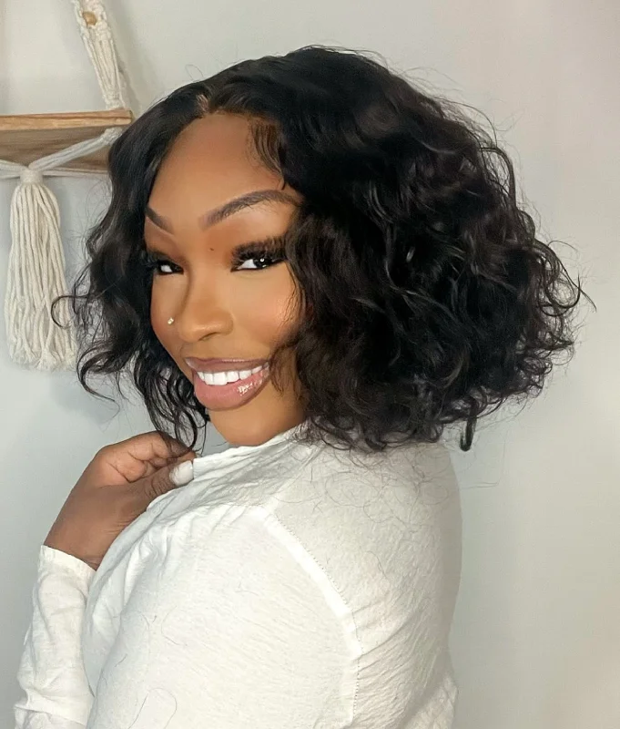 Wig for radiant shine-Loose Wave Side Part Lace Bob Wig