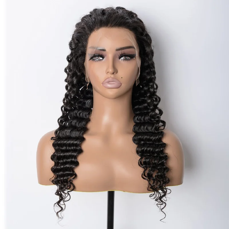 Wig for vivid volume-13x6 Deep Wave Frontal Undetectable HD Lace Wig 180% Density