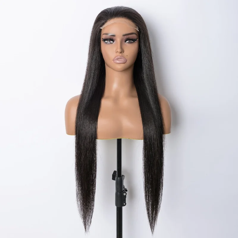 Wig for plush flair-5x5 Straight Closure Undetectable HD Lace Wig 180% Density