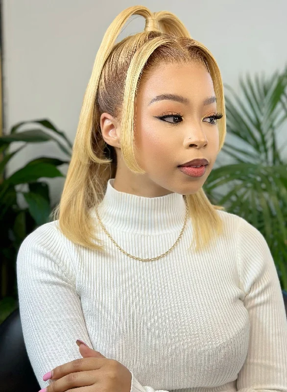 Lace wig for warm texture-Blonde Lace Bob Wig