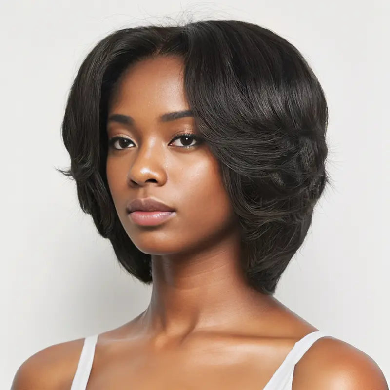 Curly wig for warm weather-13x6 T Part Lace Elegant Boss Vibe Short Pixie Cut Minimalist Wig