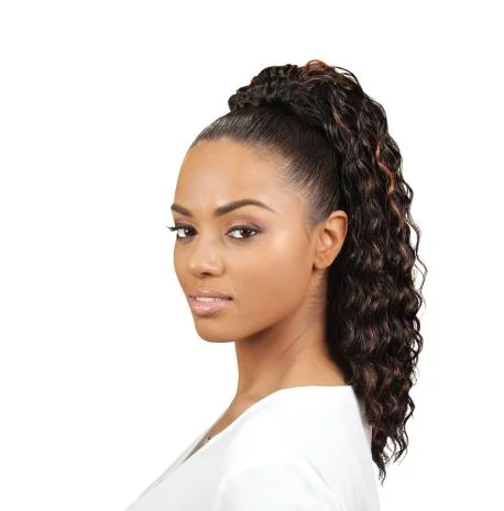 Curly wig for warm weather-EVE HAIR CASABLANCA DRAWSTRING PONYTAIL FHP-357