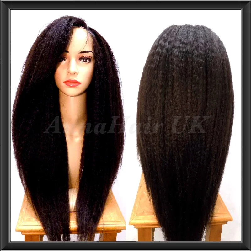 Wig for lush flair-High Density Custom Made Kinky Straight Wig