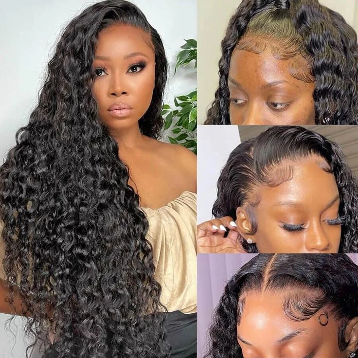 Lace wig for cool days-HD Invisible Lace Watetr Curly Wig