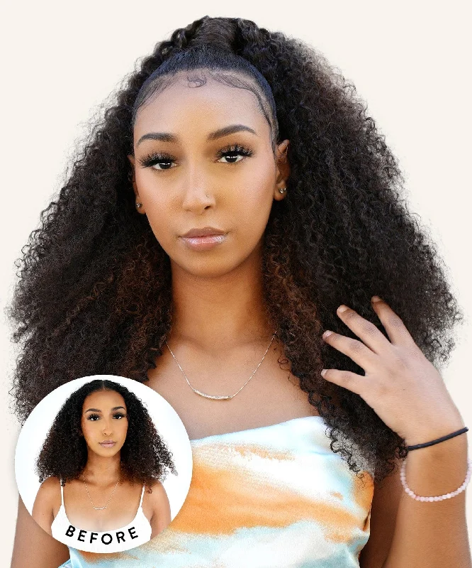 Wig for plush texture-Kinky Curly U-Part Wig