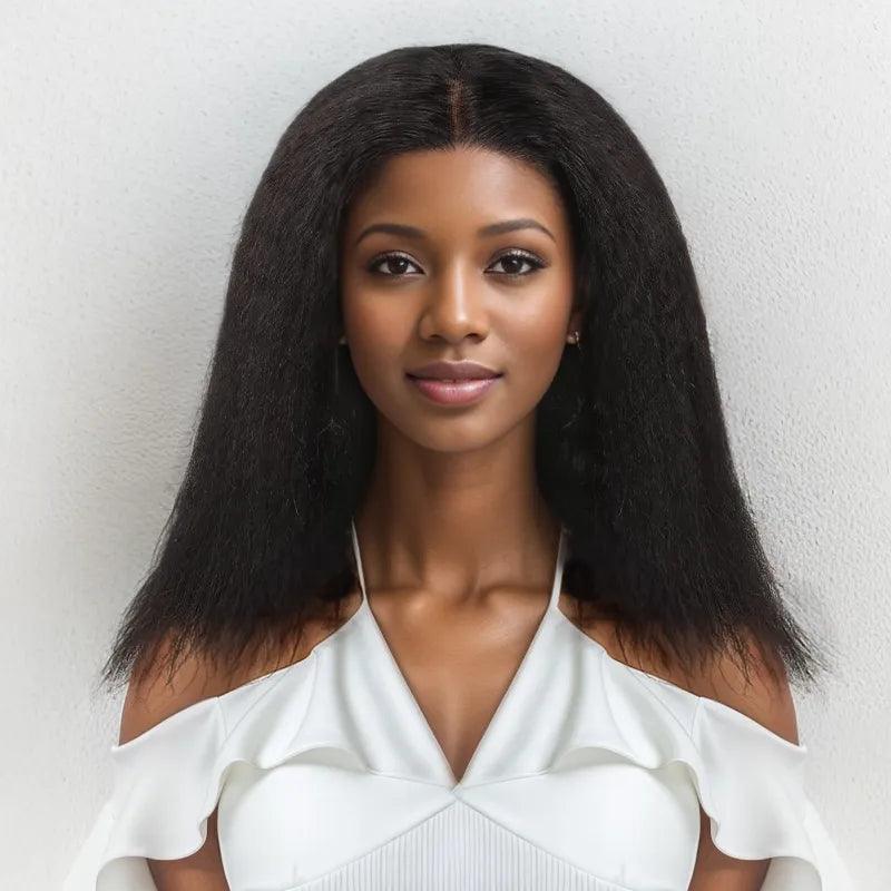 Wig for neat shine-13x4 Afro Kinky Straight Minimalist Bob Wig Lace Frontal Wig