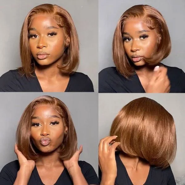 EMMY Lace Frontal Brown Bob Wigs