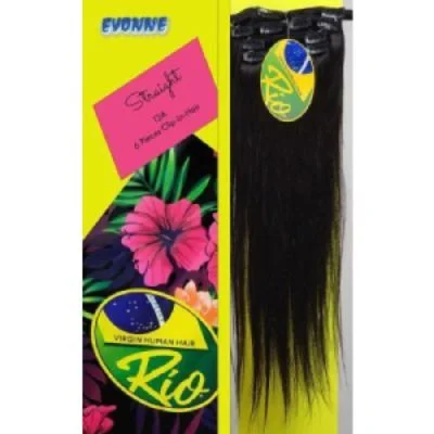 Wig for bold flair-RIO 12A 100% VIRGIN BRAZILIAN REMY HAIR - 9 PCS CLIP IN  EXTENTION - STRAIGHT