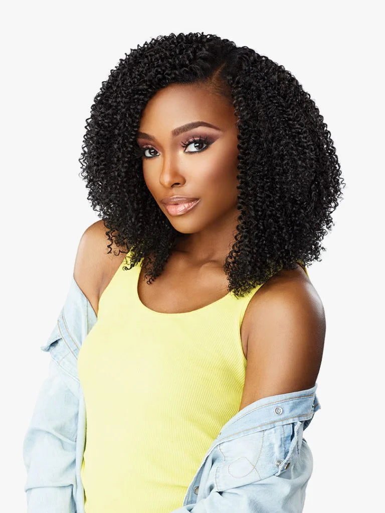 Curly wig for cool vibe-Sensationnel CLIP-IN GAME CHANGER 10″