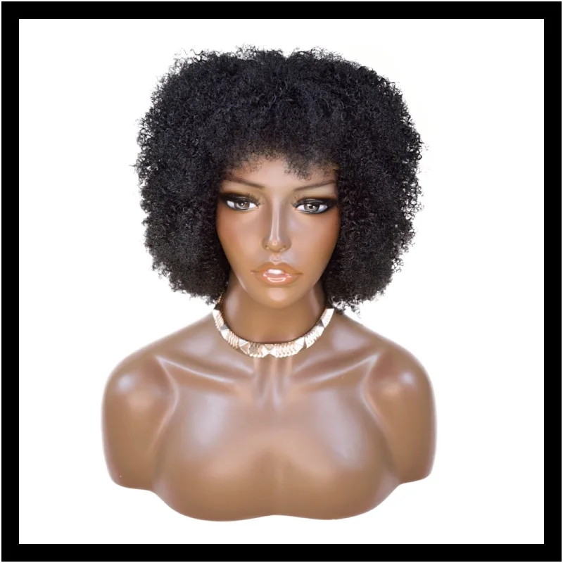 Short black wig with soft flair-The Africana Bella Unit