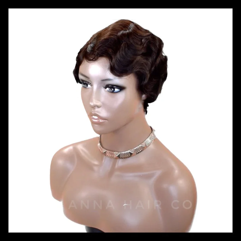 Long blonde wig with soft curls-The Mia Finger Wave Unit