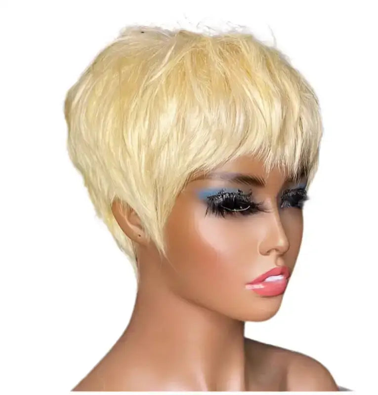 real person hair ring gorgeous gift-Remi Human Hair Wig – Short Pixie Cut with Soft Layers