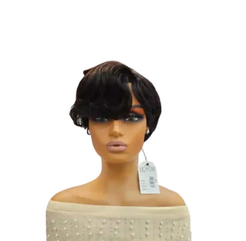 real person hair ring striking ring-Sandy | Chic Short Human Hair Wig with Side-Swept Bangs