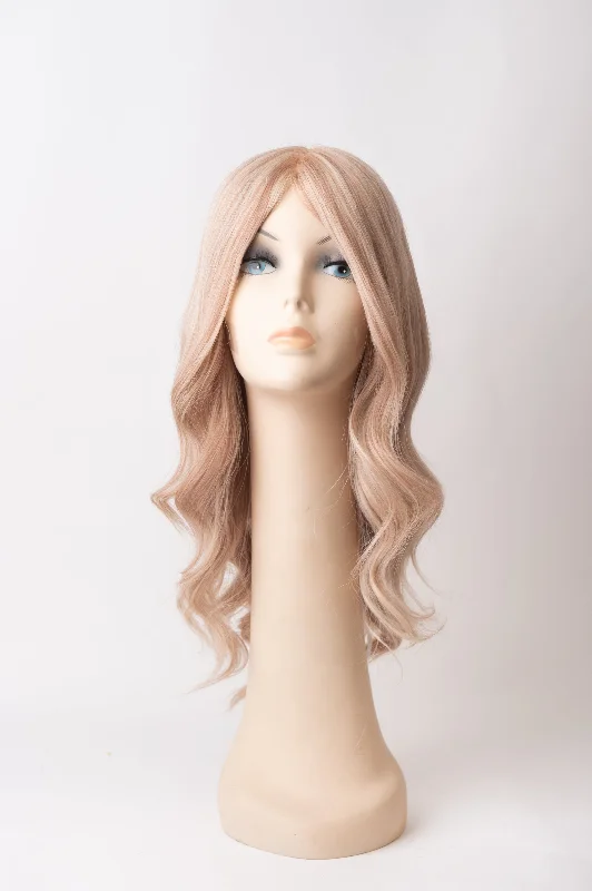 real person hair ring rare band-#18/613 Lightest Ash Blonde HL Mono Top Human Hair  Wig