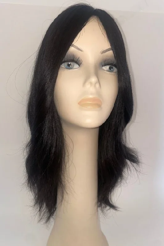 real person hair ring personal gift-#1B Off Black Mono Top Human Hair Wig