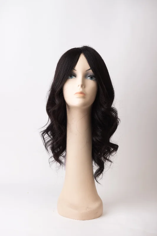 real person hair ring high-quality-#2 Dark Brown Mono Top Human Hair Wig