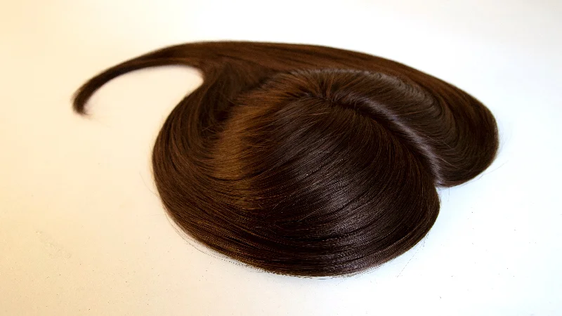 real person hair ring inspiration craft-#2 Dark Brown Human Hair Topper