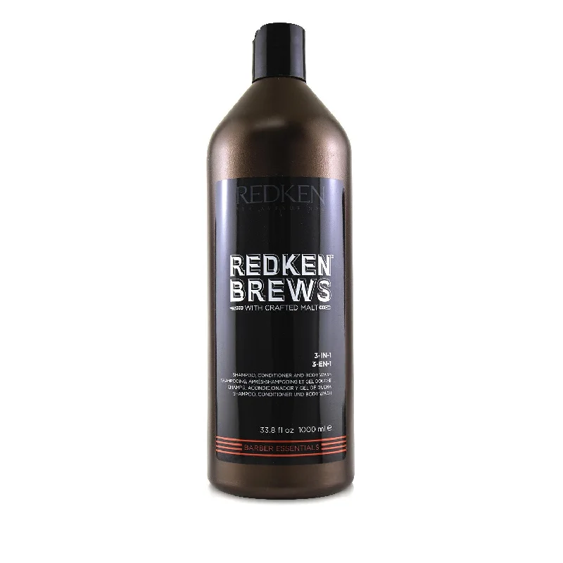 Redken Brews 3-in-1 Shampoo, Conditioner and Body Wash  1000ml/33.8oz