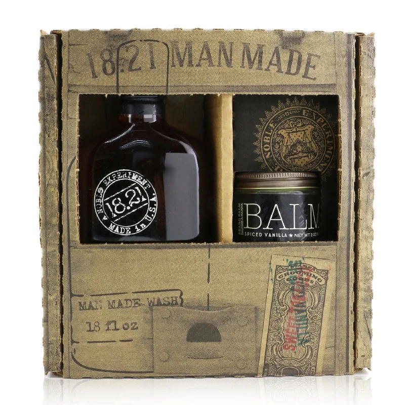 18.21 Man Made Man Made Wash & Balm Set - # Spiced Vanilla: 1x Shampoo, Conditioner & Body Wash 530ml + 1x Beard Balm 56.7g  2pcs