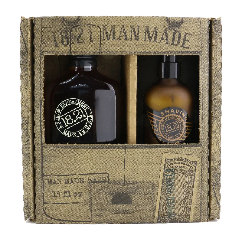 18.21 Man Made Man Made Wash & Shaving Glide Set - # Spiced Vanilla: 1x Shampoo, Conditioner & Body Wash 530ml + 1x Shaving Glide 177ml  2pcs