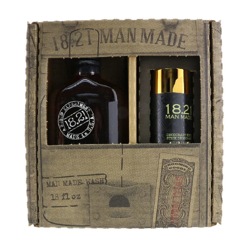 18.21 Man Made Man Made Wash & Deodorant Set - #Sweet Tobacoo: 1x Shampoo, Conditioner & Body Wash 530ml + 1x Deodorant Stick 75g  2pcs