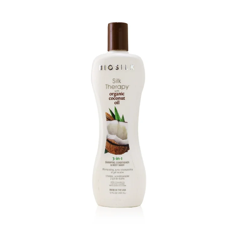 BioSilk Silk Therapy with Coconut Oil 3-In-1 Shampoo, Conditioner & Body Wash  355ml/12oz