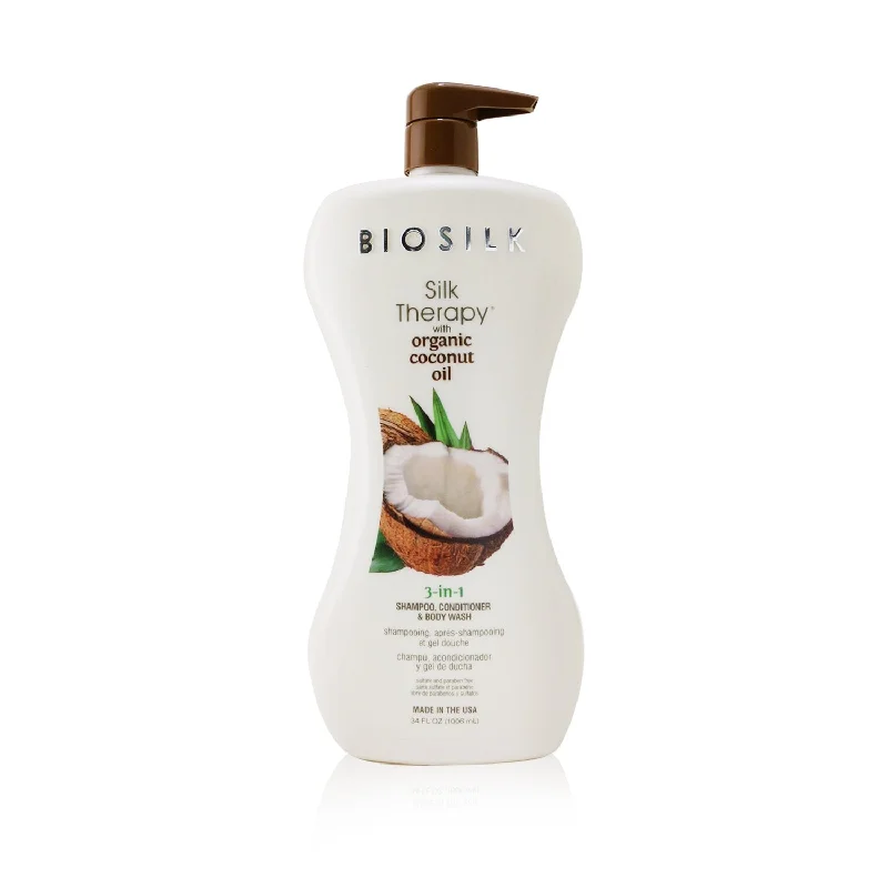 BioSilk Silk Therapy with Coconut Oil 3-In-1 Shampoo, Conditioner & Body Wash  1006ml/34oz