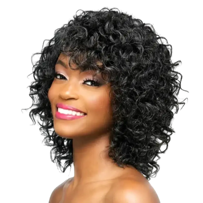 real person hair ring resilient band-736 - Rosemary | Luxe Curly Human Hair Wig - Layered Perfection