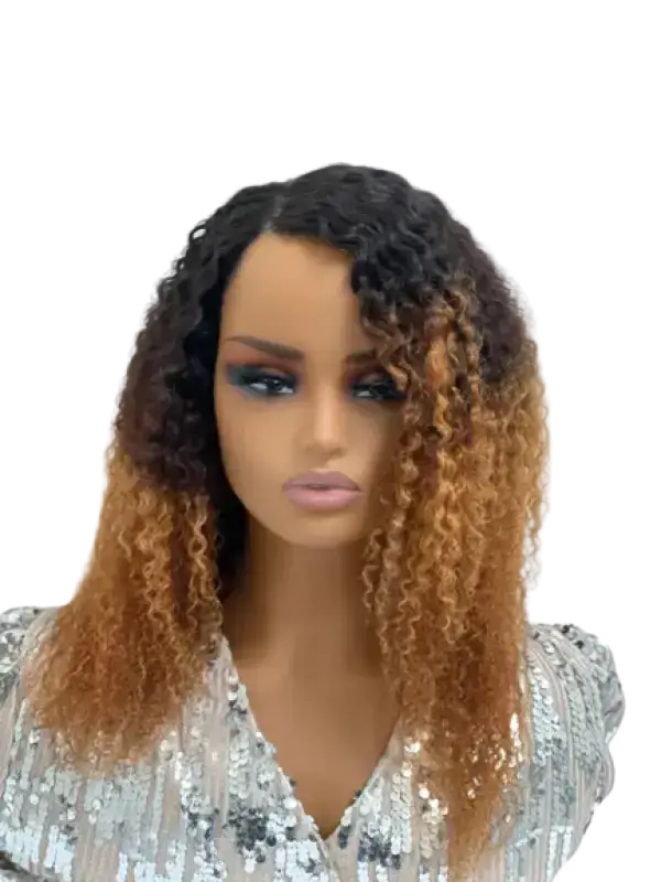 real person hair ring bearer band-Ombre Afro Wig  | Bold & Beautiful Human Hair Curls