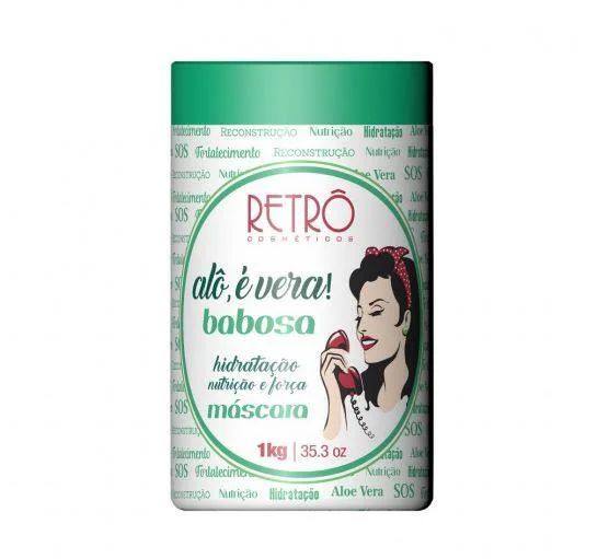 Hair care products with custard apple-Alô É Vera! Babosa Aloe Vera Dry Hair Reconstructio Mask 1Kg - Retro Cosmetics