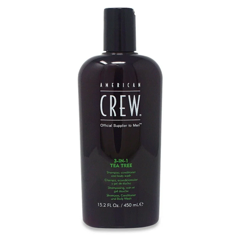 American Crew 3-in-1 Tea Tree Shampoo, Conditioner, Body Wash for Men 15.2 oz