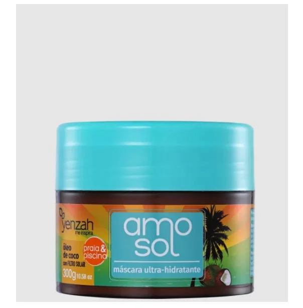 Hair care for dry kinky loose hair-Amo Sol Ultra Moisturizing Coconut Beach Pool Sun Protection Mask 300g - Yenzah