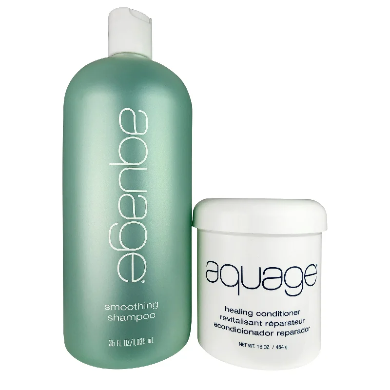 Aquage Smoothing Shampoo 35 oz and Healing Conditioner 16 oz