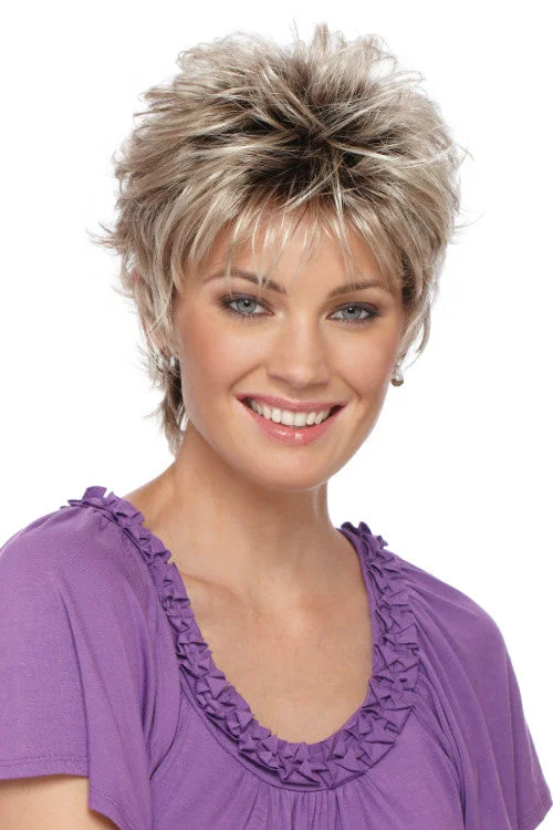 Talc synthetic wigs soft-Christa Synthetic Wig By Estetica | Short, Wavy | Basic Cap