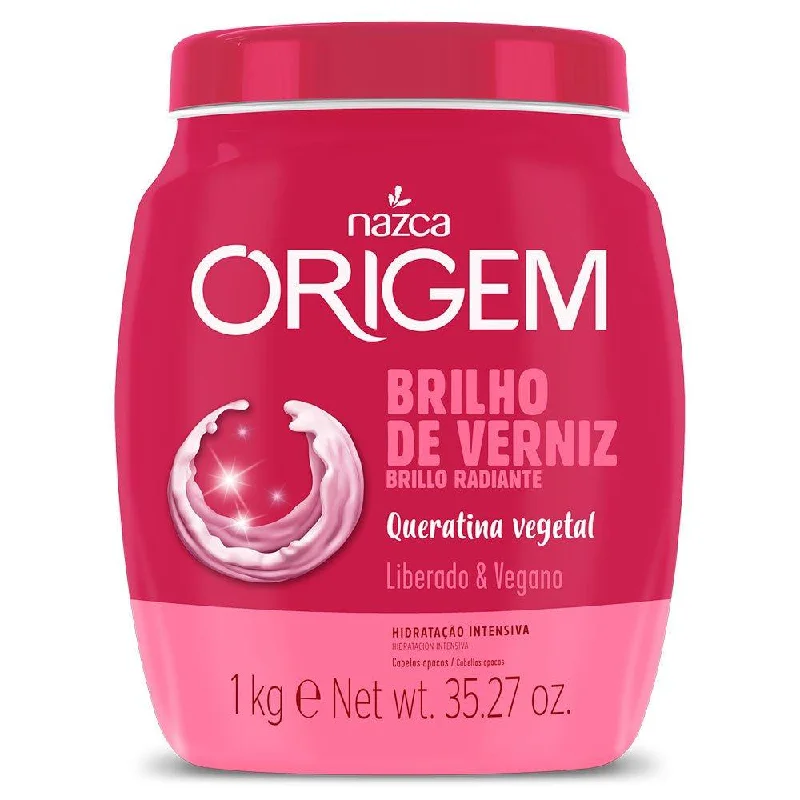 Hair care tips for hair liveliness-Origem Moisturizing Gloss Varnish Shine Vegan Keratin Hair Mask 1kg - Nazca