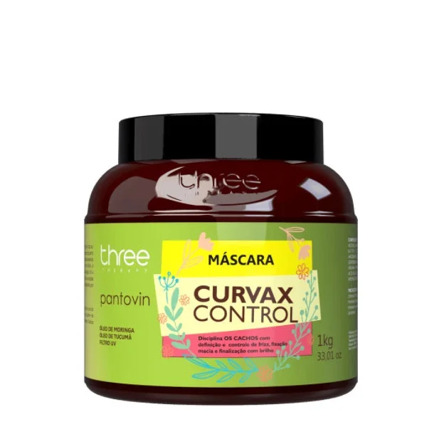 Hair care routine for updo damage-Curvax Frizz Control Pantovin Disciplining Curly Hair Mask 1Kg - Three Therapy