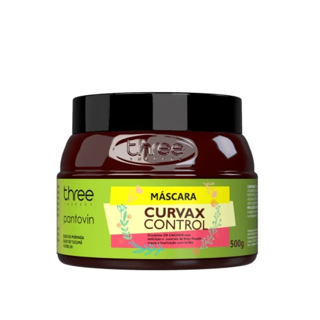 DIY hair care for volume lift-Curvax Frizz Control Pantovin Disciplining Curly Hair Mask 500g - Three Therapy