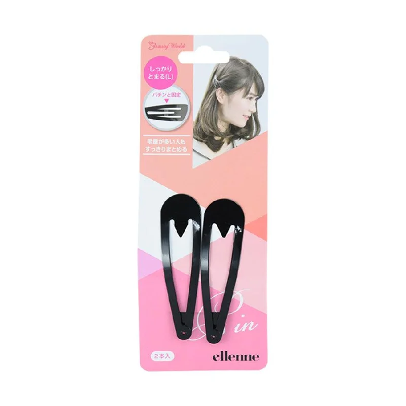 ELLENNE Metal Snap Clips (L, Black, 2pc)