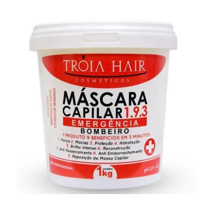 How to eliminate hair frizz-Emergência Emergency 1.9.3 Treatment 3 Minutes 9 Benefits Mask 1Kg - Troia Hair