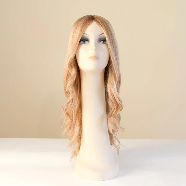 real person hair ring festive gift-Toffee Cream Balayage Mono Top Human Hair Wig