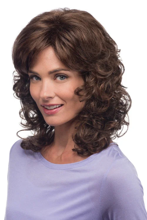 Synthetic wigs with deep curls-Jessica Synthetic Wig By Estetica | Mid-Length, Curly | Basic Cap