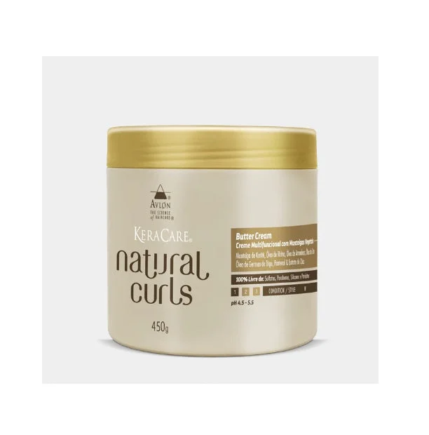 Best hair care for parched hair-Keracare Natural Curls Butter Cream Curly Hair Treatment Mask 450g - Avlon