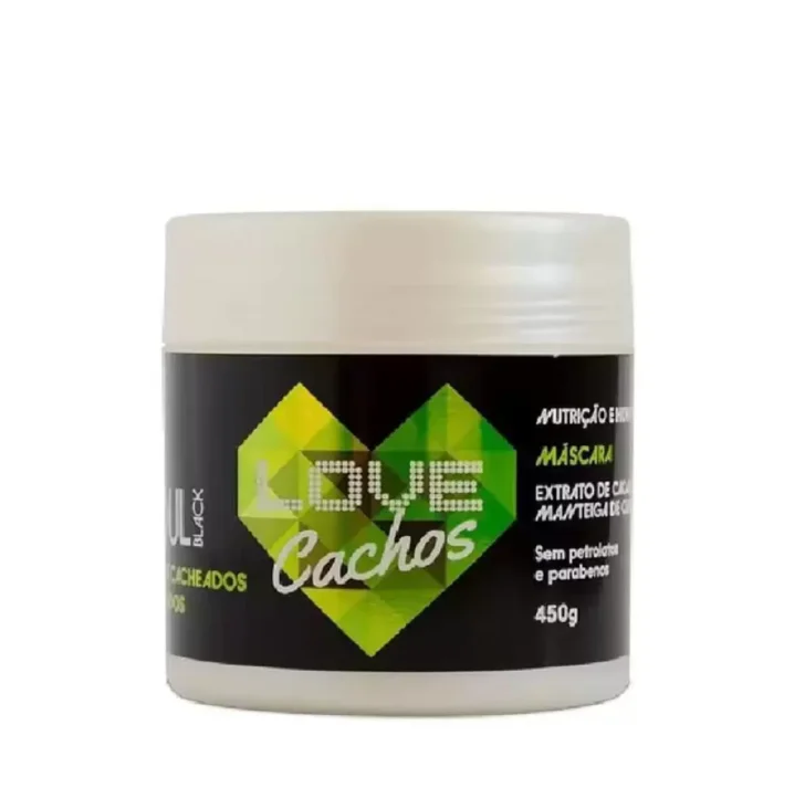 Homemade hair care for elasticity-Love Cachos Curly Curls Nourishing Hydration Treatment Mask 450g - Soul Black