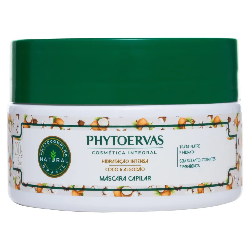 Best hair care for hair smoothness-Phytoervas Hair Mask Intensive Hydration Coconut and Cotton 220g