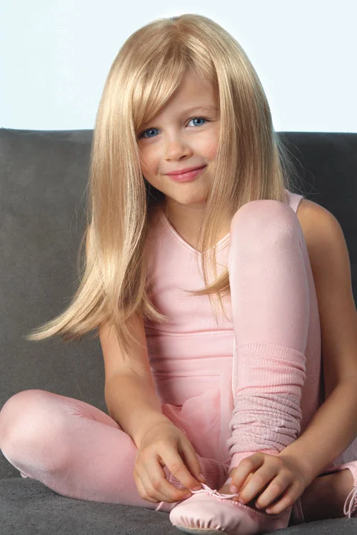 Synthetic wigs for plush layers-Miley - Child Synthetic Wig by Amore | Long, Straight | Full Mono Cap