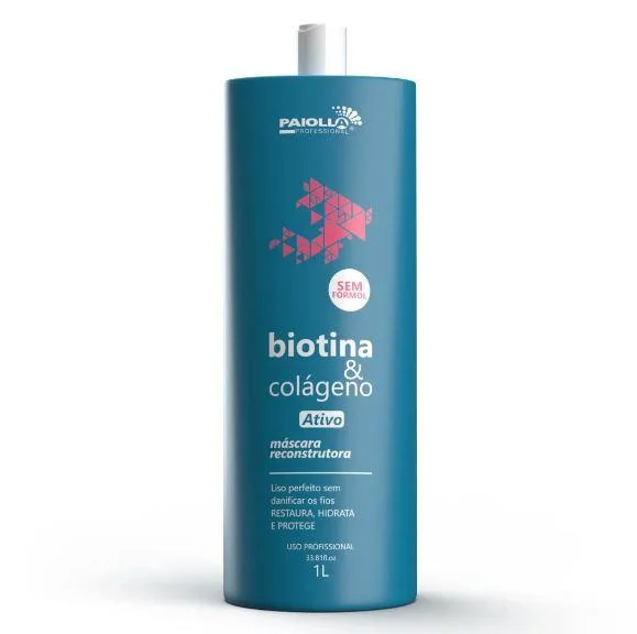 Hair care products with strawberry-Moisturizing Biotin Collagen Progressive Reconstructor Active Mask 1L - Paiolla