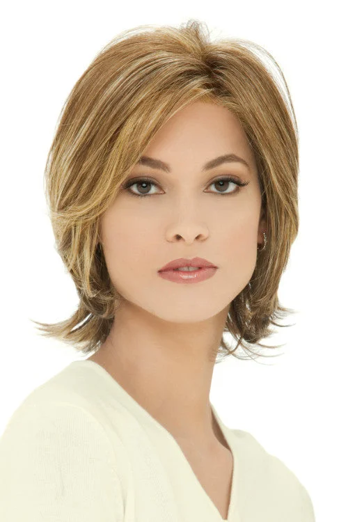 Synthetic wigs with torn bangs-Monika Synthetic Wig By Estetica | Mid-Length, Straight | Lace Front | Mono Part| Basic Cap