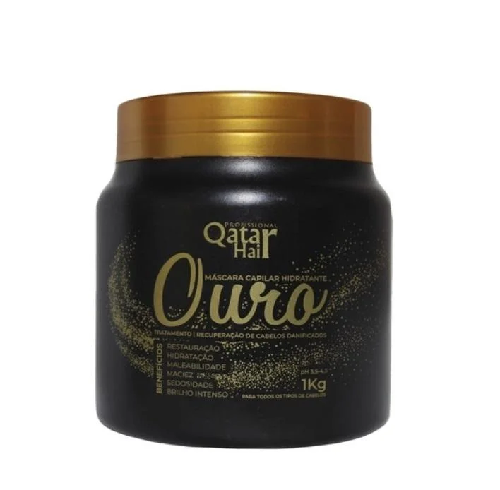 Hair care for fine loose kinky hair-Ouro Gold Bath Arginine D-Panthenol Collagen Hydration Mask 1Kg - Qatar Hair