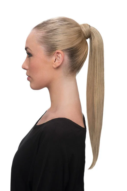 Synthetic wigs with inlet dinners-Pony Wrap 18 Synthetic Topper by Estetica | Long, Straight