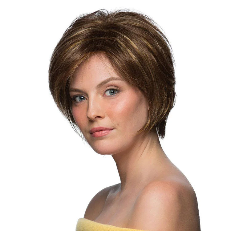 Synthetic wigs with mild bangs-Renae Synthetic Wig By Estetica | Short, Straight | Basic Cap